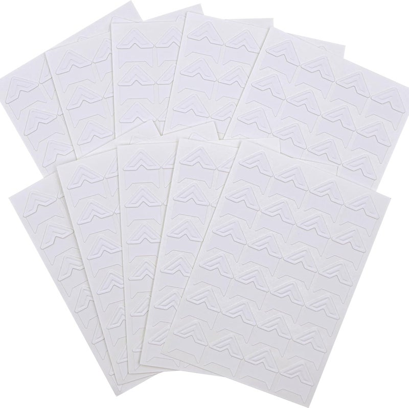 Drokenle 240 Pieces Photo Corners Self Adhesive Photo Corner Stickers, Picture Mounting Corners Acid Free Photo Corner for DIY Scrapbook, Album, Picture Frames, Journal Supplies (White) - Image 1